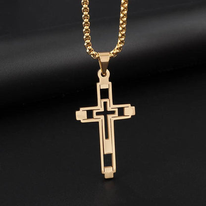 Collier Croix Inversée - Pendentif en Acier Inoxydable pour Pouvoir Spirituel et Mystique - Variante