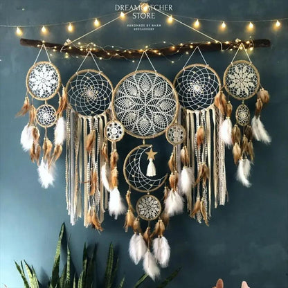 Attrape-Rêves Boho en Macramé - Ensemble Décoratif Élégant et Mystique - Variante