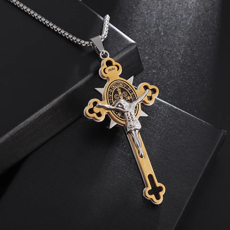 Collier Croix Inversée - Pendentif en Acier Inoxydable pour Pouvoir Spirituel et Mystique - Variante