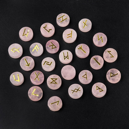 Ensemble d’Amulettes en Cristal Naturel - Runes et Symboles Sacrés - Divnation - Variante