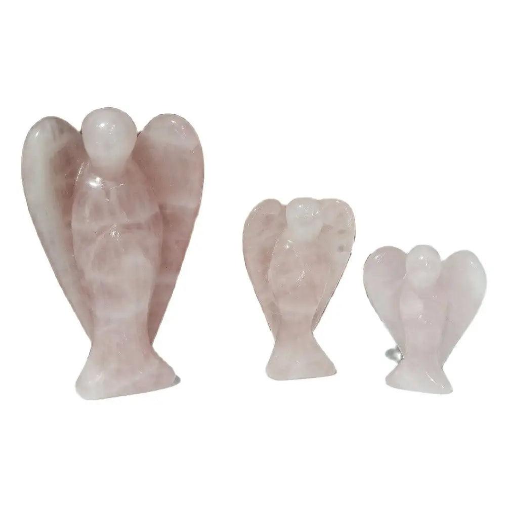 Figurine Ange en Quartz Rose Naturel - Pierre Spirituelle pour Méditation et Décoration