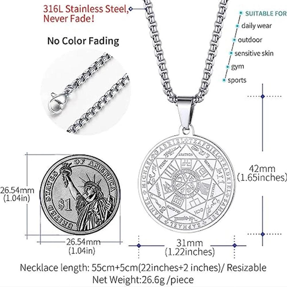 Collier Pendentif Sceaux des Sept Archanges de YILUOCD: Un Bijou Protecteur de Haute Qualité