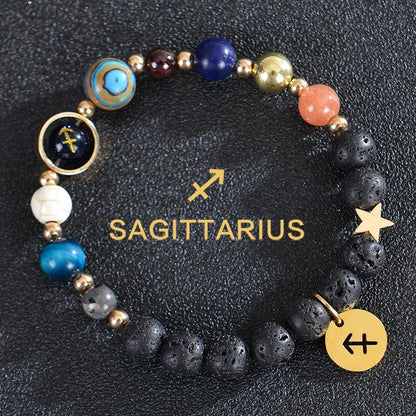 Bracelet en Pierre de Cristal du Zodiaque - Constellations et Breloques pour Femmes