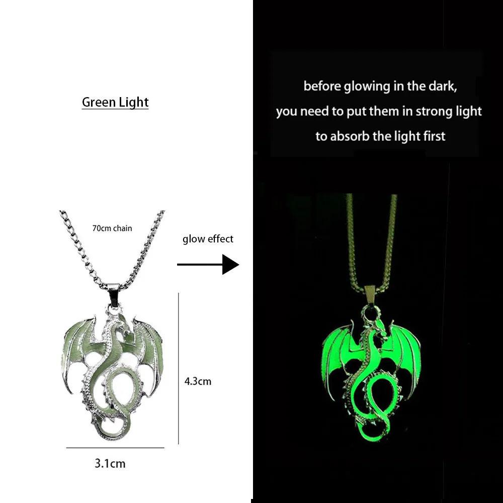 Collier Dragon Lumineux - Bijou Mystique pour Hommes et Femmes, Énergie Magique et Esotérique - Variante