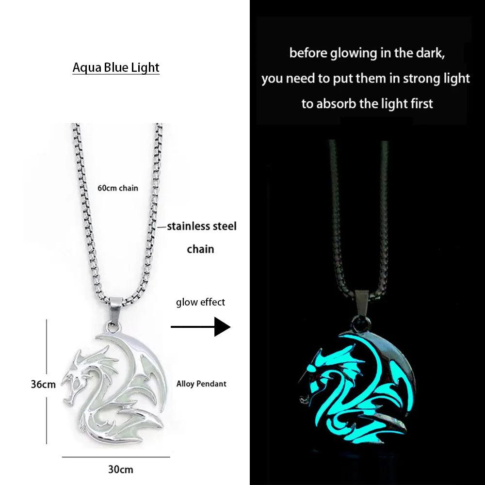 Collier Dragon Lumineux - Bijou Mystique pour Hommes et Femmes, Énergie Magique et Esotérique - Variante