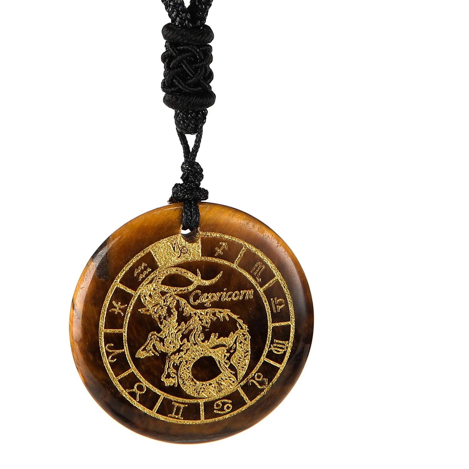 Pendentif en Pierre Naturelle Œil de Tigre - Amulette Mystique pour Chakras et Guérison Énergétique - Variante