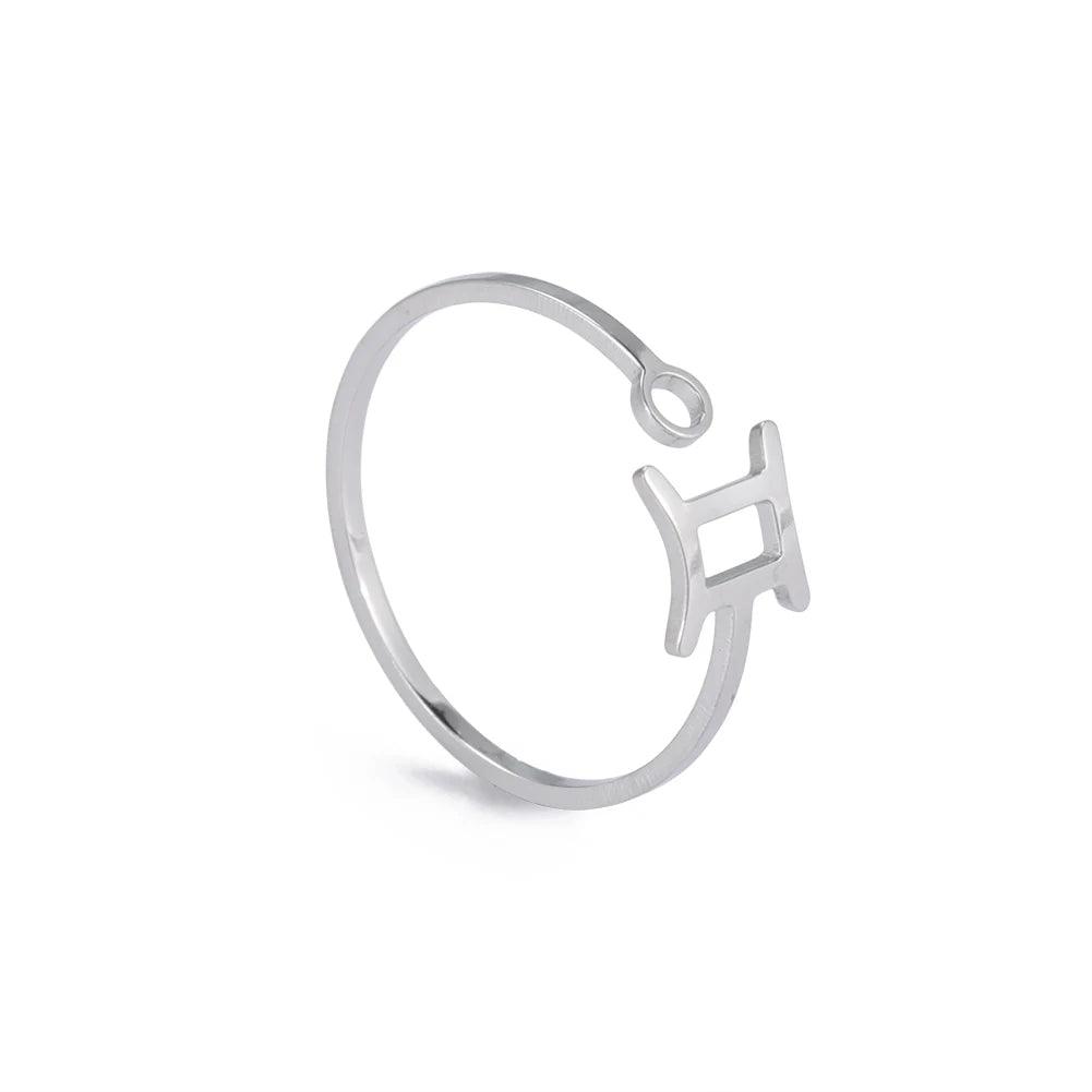 Bague Ajustable 12 Zodiaques - Élégance Minimaliste et Énergie Astrologique - Variante