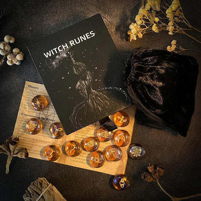 Kit de Runes de divination - Ensemble Mystique pour Rituels et Autel