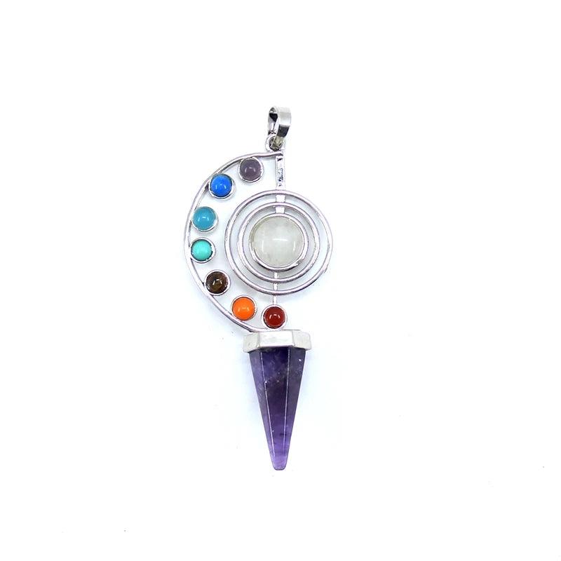 Pendule de Guérison Chakra en Cristal Naturel - Radiesthésie et Reiki - Variante