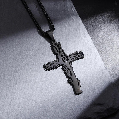 Collier Croix Inversée - Pendentif en Acier Inoxydable pour Pouvoir Spirituel et Mystique - Variante