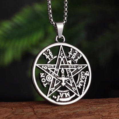 Collier Fleur de Vie et Chakra - Pendentif Spirituel en Acier Inoxydable et Géométrie Sacrée - Variante