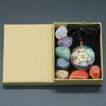 Ensemble de Pierres de Méditation Reiki - Kit 7 Chakras en Cristaux Naturels pour Yoga et Équilibre Énergétique