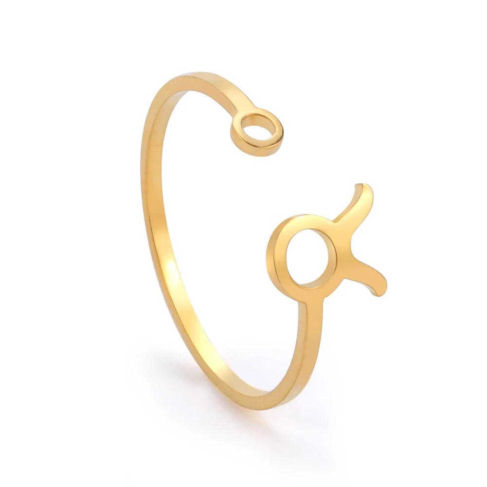 Bague Ajustable 12 Zodiaques - Élégance Minimaliste et Énergie Astrologique - Variante