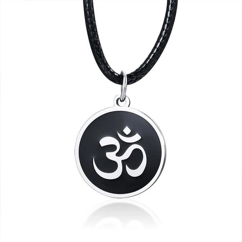 Collier Rond OM - Pendentif Ajustable Yoga et Bijou Spirituel pour Hommes