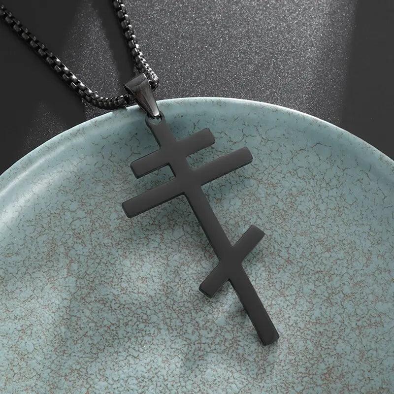 Collier Croix Inversée - Pendentif en Acier Inoxydable pour Pouvoir Spirituel et Mystique - Variante