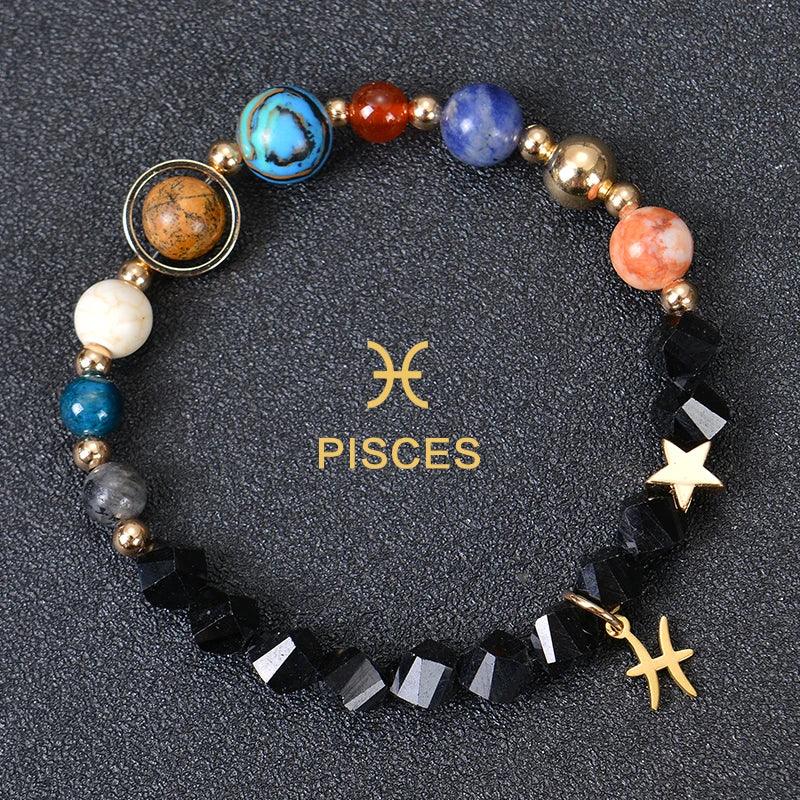 Bracelet en Pierre de Cristal du Zodiaque - Constellations et Breloques pour Femmes - Variante