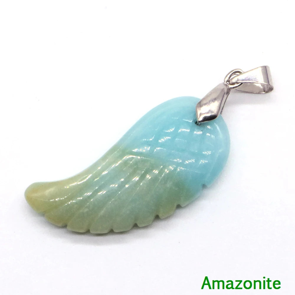 Pendentifs Ailes d'Ange en Pierres Naturelles 16x34mm - Variante