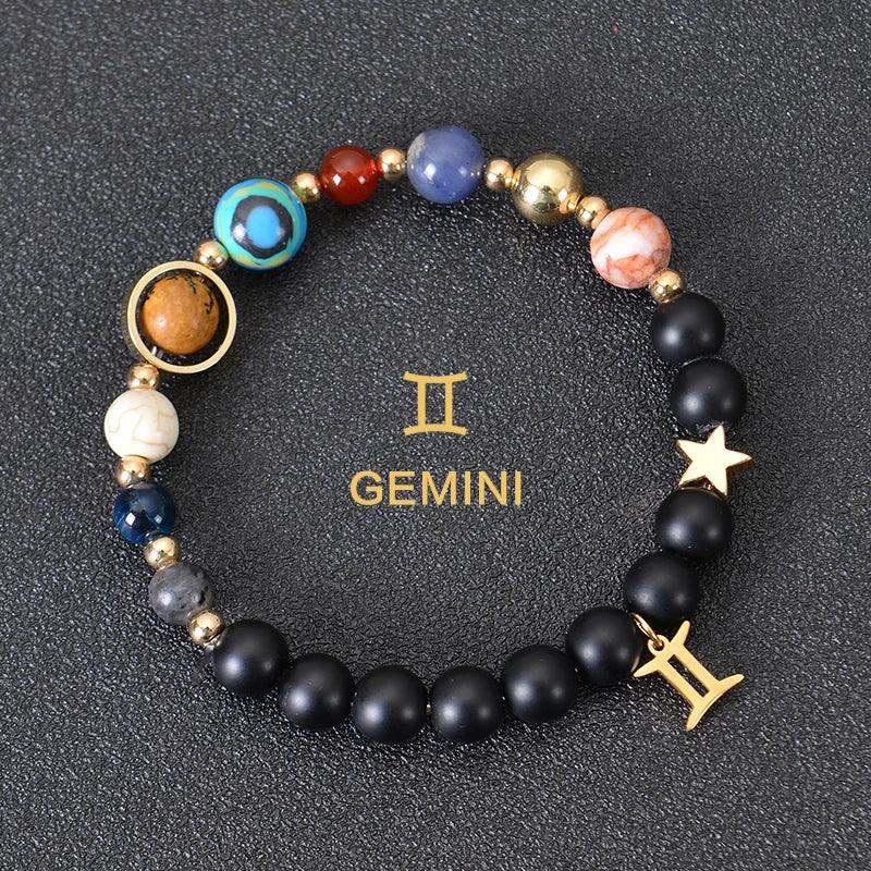 Bracelet en Pierre de Cristal du Zodiaque - Constellations et Breloques pour Femmes - Variante