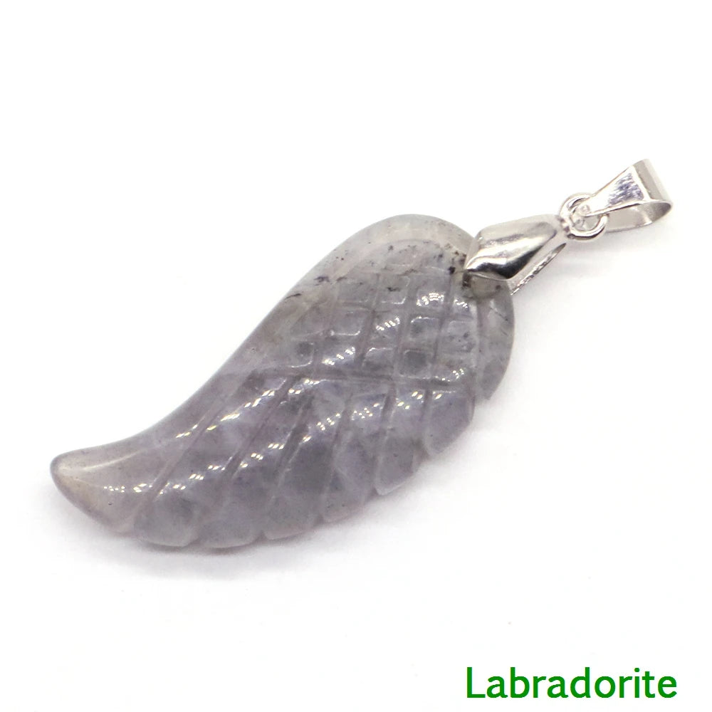 Pendentifs Ailes d'Ange en Pierres Naturelles 16x34mm - Variante