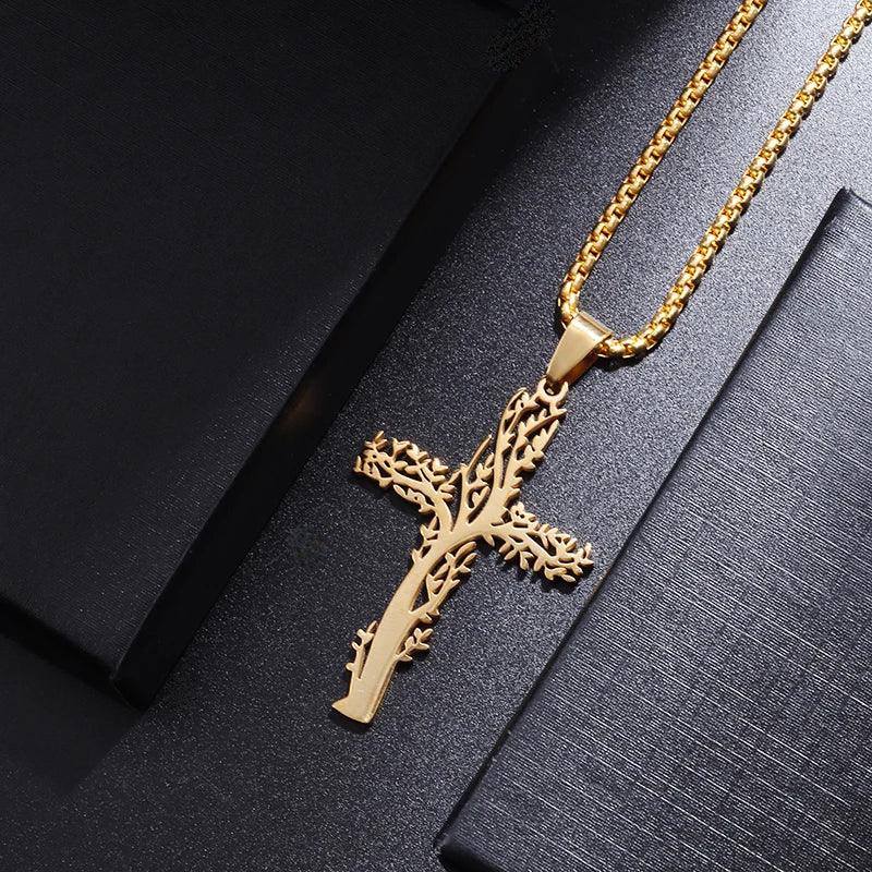 Collier Croix Inversée - Pendentif en Acier Inoxydable pour Pouvoir Spirituel et Mystique - Variante