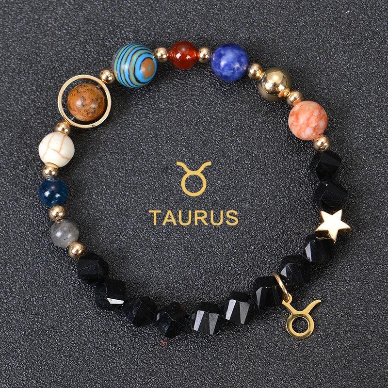 Bracelet en Pierre de Cristal du Zodiaque - Constellations et Breloques pour Femmes - Variante