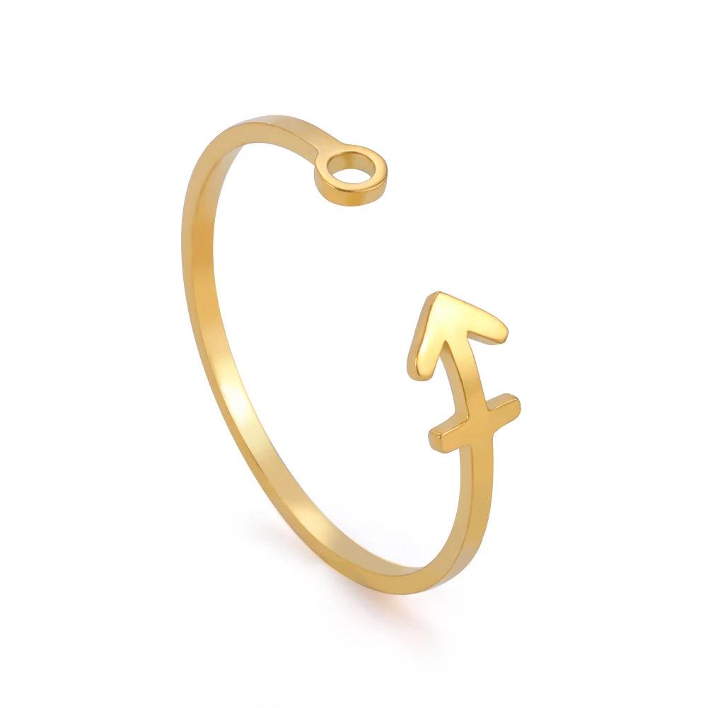 Bague Ajustable 12 Zodiaques - Élégance Minimaliste et Énergie Astrologique - Variante