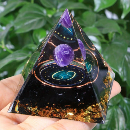 Pyramide Orgone des Douze Constellations - Outil Ésotérique de Protection et d’Harmonie Énergétique - Variante