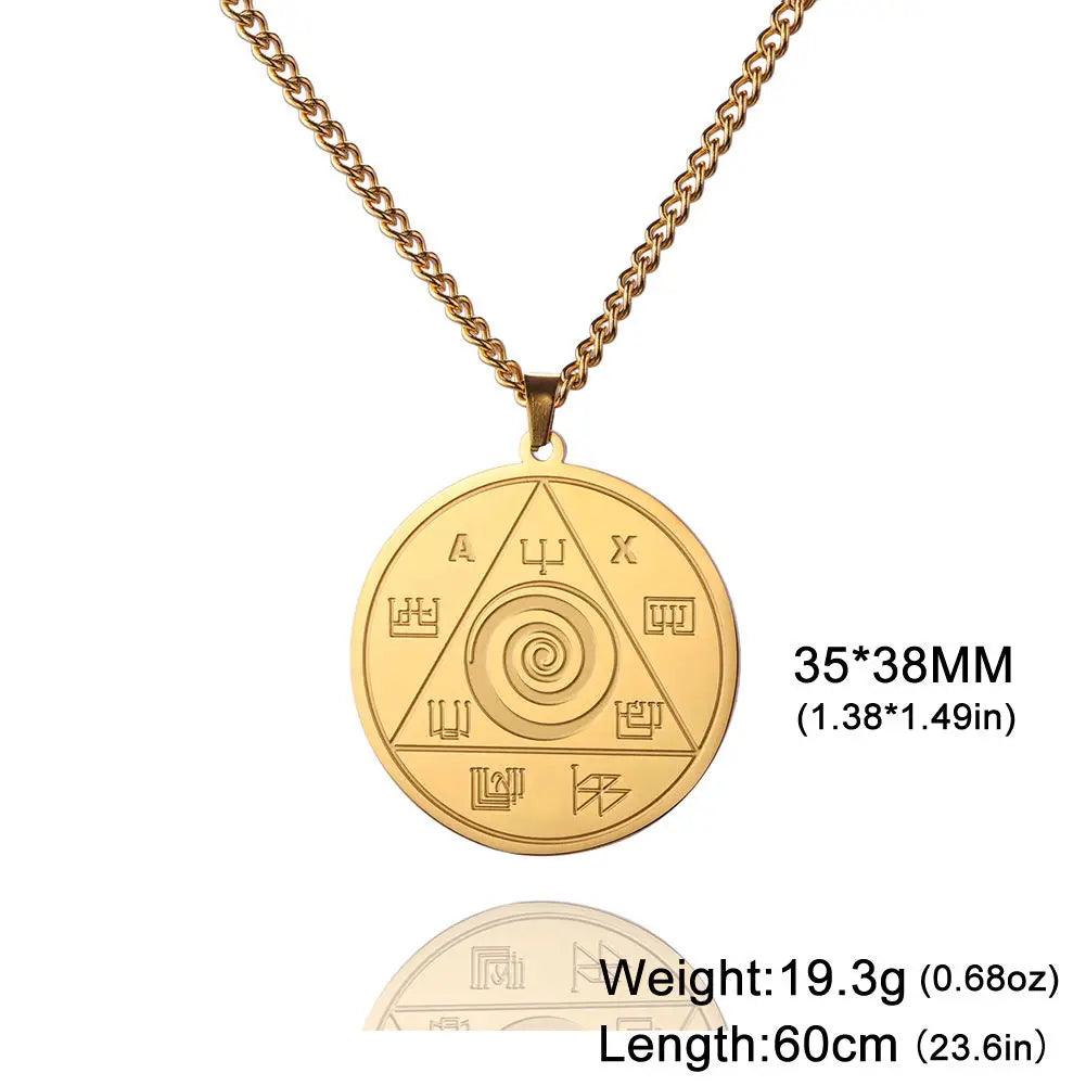 Collier Pendentif Abraxas - Amulette Spirituelle de Protection en Acier Inoxydable