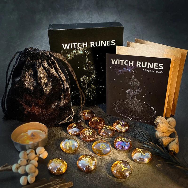 Kit de Runes de divination - Ensemble Mystique pour Rituels et Autel