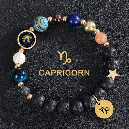 Bracelet en Pierre de Cristal du Zodiaque - Constellations et Breloques pour Femmes - Variante