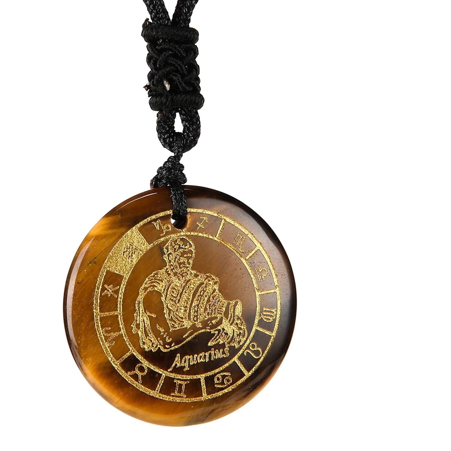 Pendentif en Pierre Naturelle Œil de Tigre - Amulette Mystique pour Chakras et Guérison Énergétique - Variante