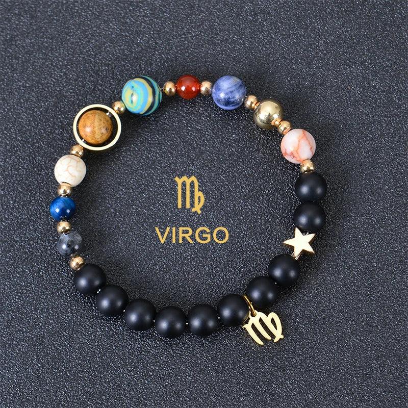 Bracelet en Pierre de Cristal du Zodiaque - Constellations et Breloques pour Femmes - Variante