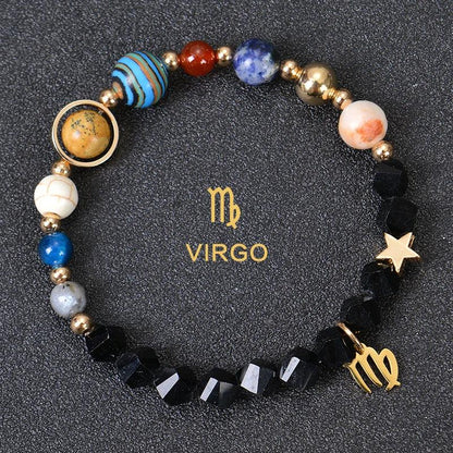 Bracelet en Pierre de Cristal du Zodiaque - Constellations et Breloques pour Femmes - Variante