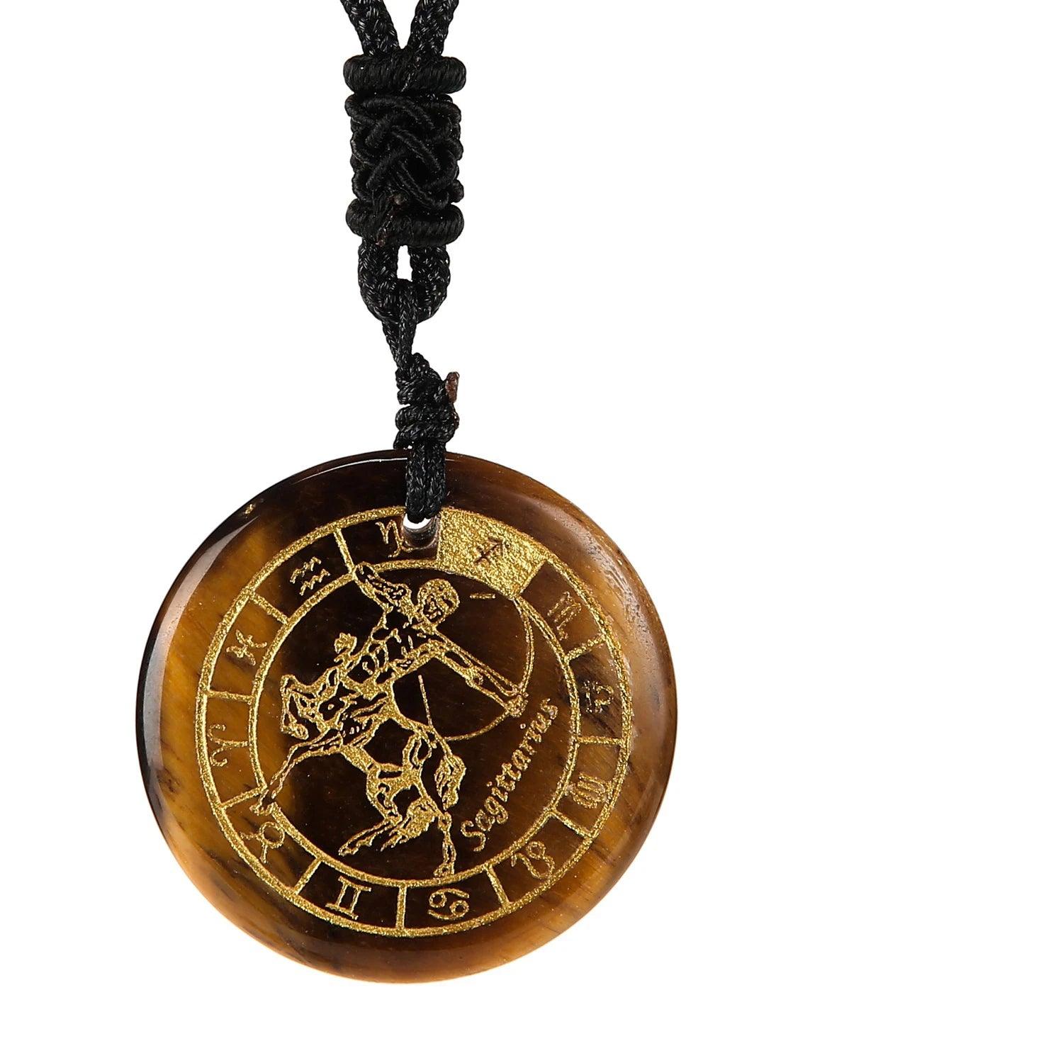 Pendentif en Pierre Naturelle Œil de Tigre - Amulette Mystique pour Chakras et Guérison Énergétique - Variante