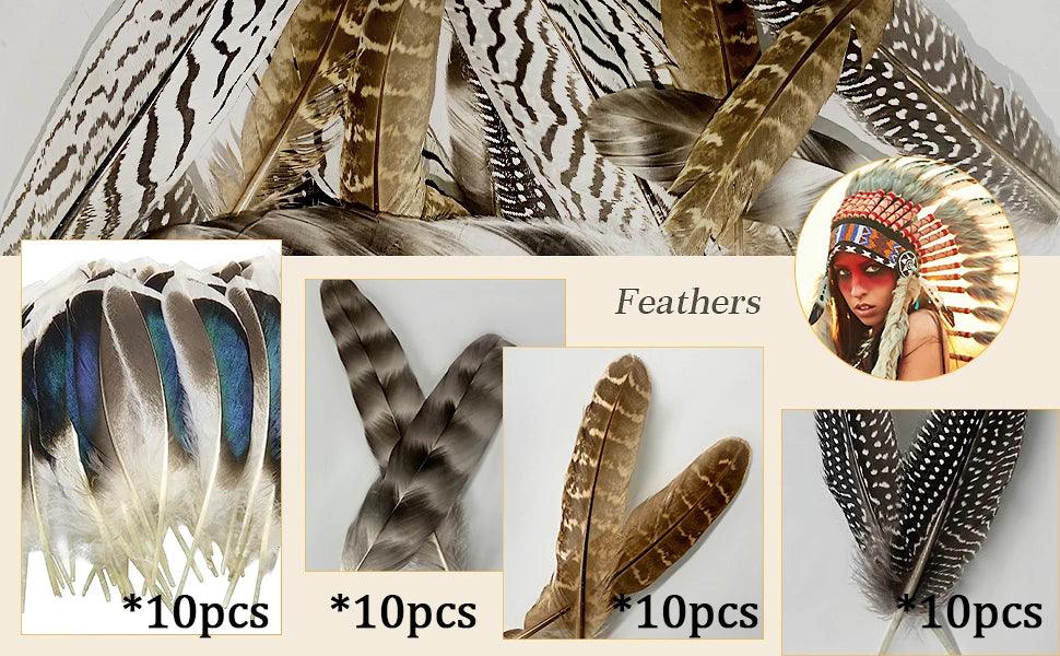 Plumes Naturelles de Faisan et Dinde - Accessoires pour Rituels, Magie et Artisanat Mystique