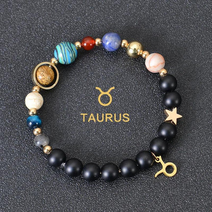 Bracelet en Pierre de Cristal du Zodiaque - Constellations et Breloques pour Femmes - Variante