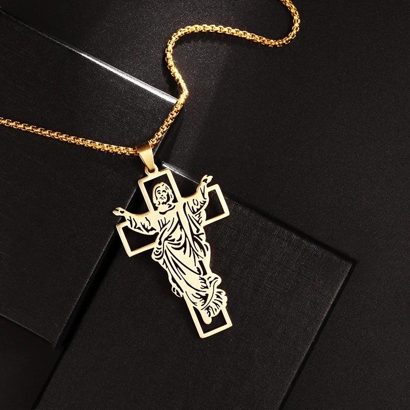 Collier Croix Inversée - Pendentif en Acier Inoxydable pour Pouvoir Spirituel et Mystique - Variante