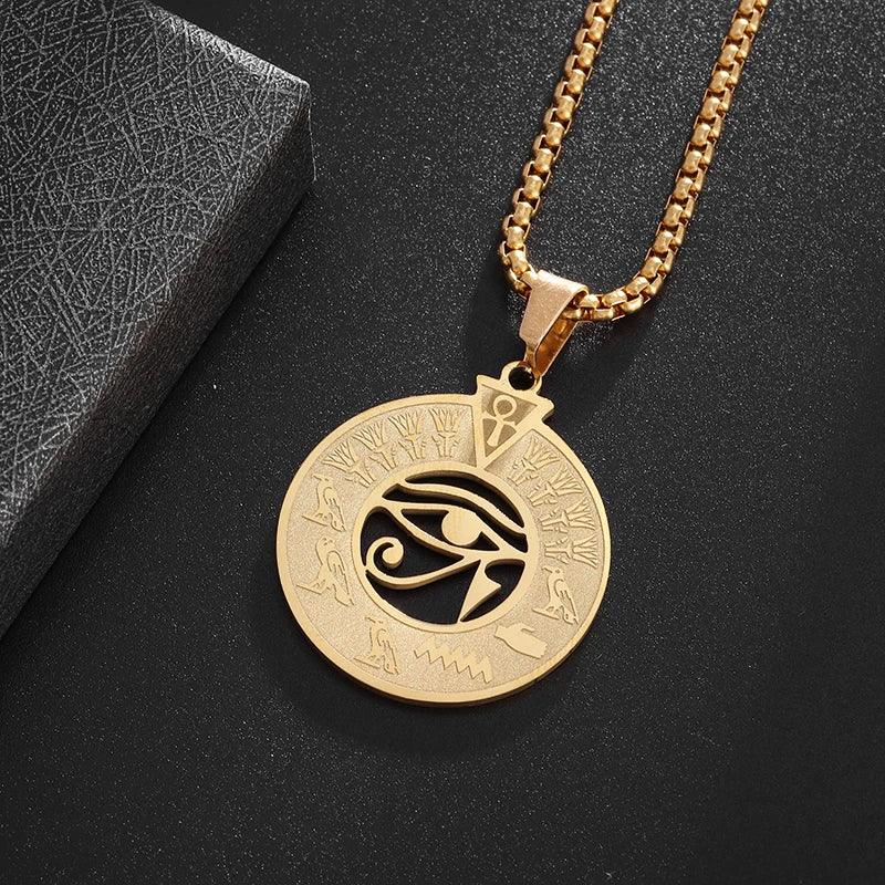 Pendentif en cuivre de forme ronde pour hommes - Accessoire de mode tendance - Variante