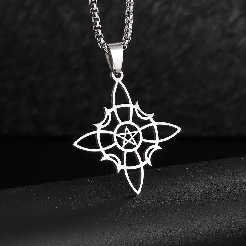 Collier Fleur de Vie et Chakra - Pendentif Spirituel en Acier Inoxydable et Géométrie Sacrée - Variante