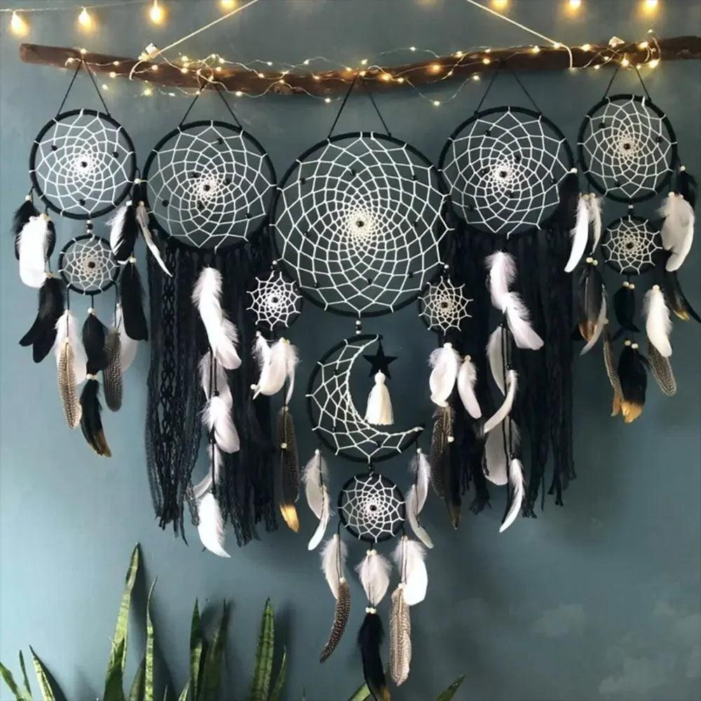 Attrape-Rêves Boho en Macramé - Ensemble Décoratif Élégant et Mystique - Variante