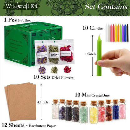 Kit d’Herbes de Sorcières - 36 Mini-Pots pour Autel et Rituels Spirituels - Variante