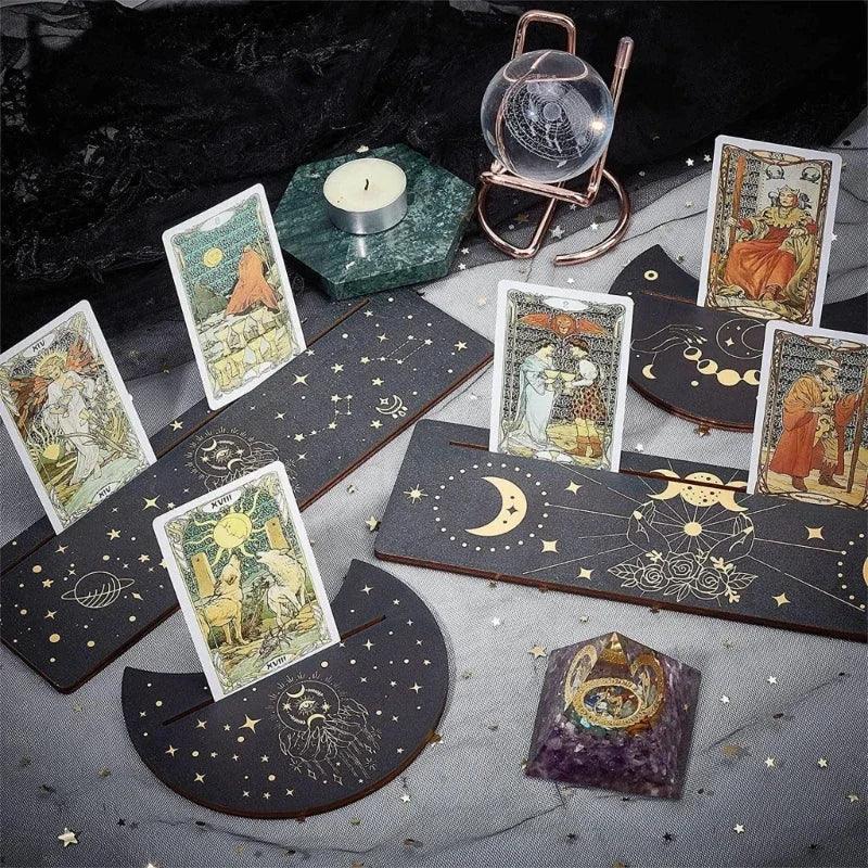 Support en Bois pour Cartes de Tarot - Outil Ésotérique pour Autel et Divination