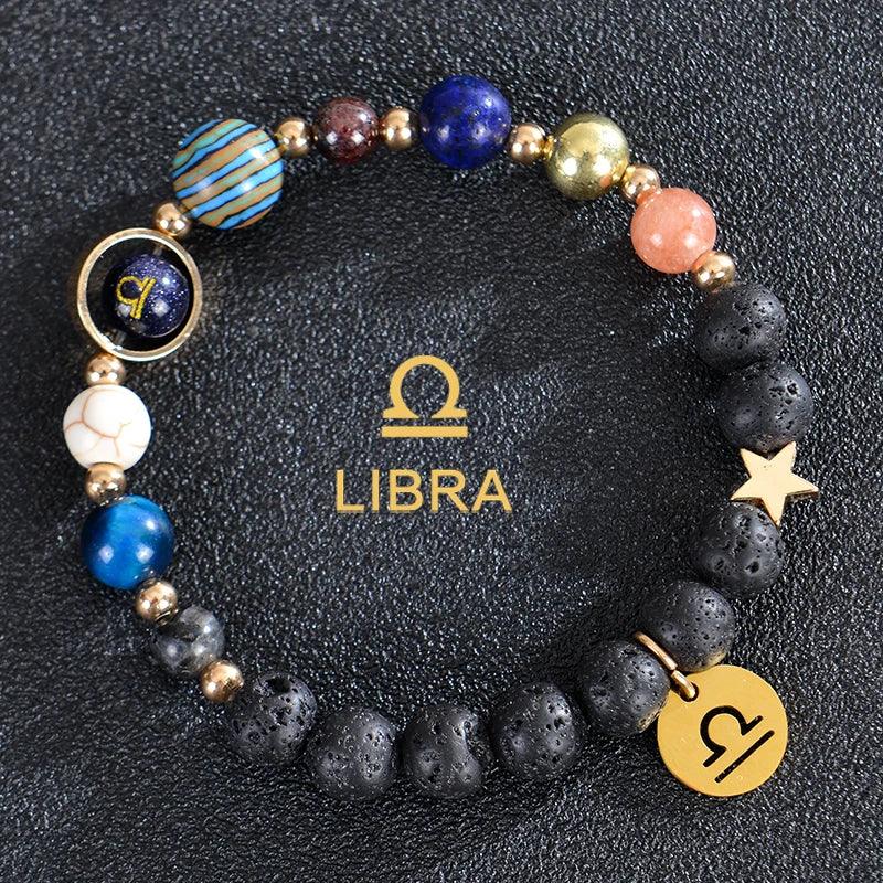 Bracelet en Pierre de Cristal du Zodiaque - Constellations et Breloques pour Femmes - Variante