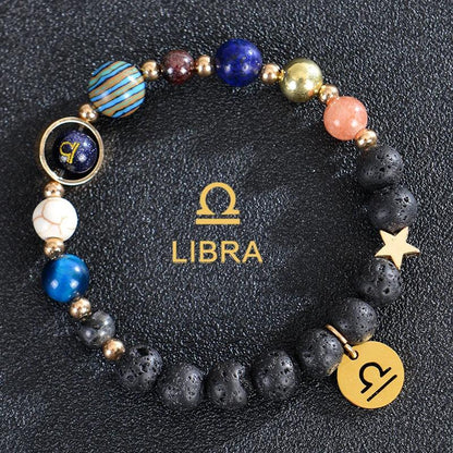 Bracelet en Pierre de Cristal du Zodiaque - Constellations et Breloques pour Femmes - Variante