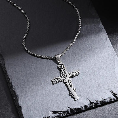 Collier Croix Inversée - Pendentif en Acier Inoxydable pour Pouvoir Spirituel et Mystique - Variante