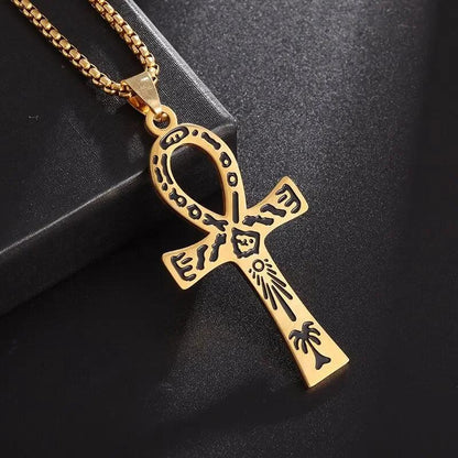 Collier Pendentif Croix Ankh - Bijou Mystique pour Hommes et Femmes - Variante