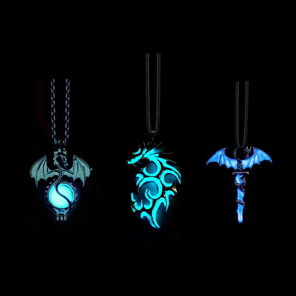 Collier Dragon Lumineux - Bijou Mystique pour Hommes et Femmes, Énergie Magique et Esotérique