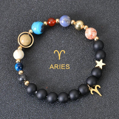 Bracelet en Pierre de Cristal du Zodiaque - Constellations et Breloques pour Femmes - Variante