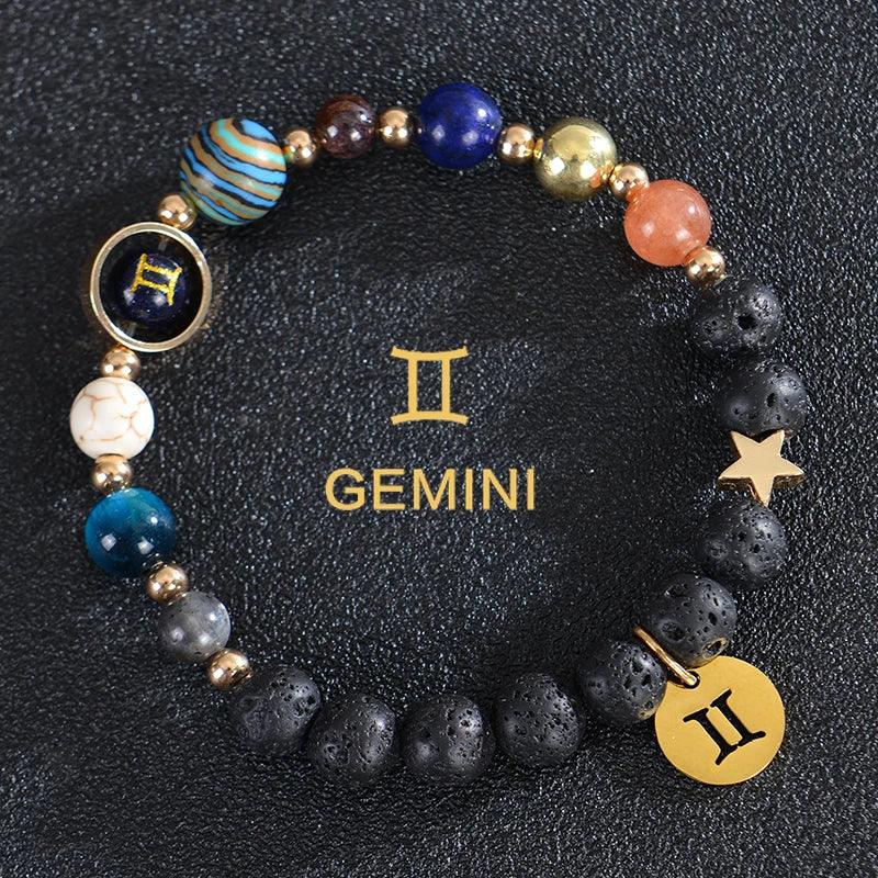 Bracelet en Pierre de Cristal du Zodiaque - Constellations et Breloques pour Femmes - Variante