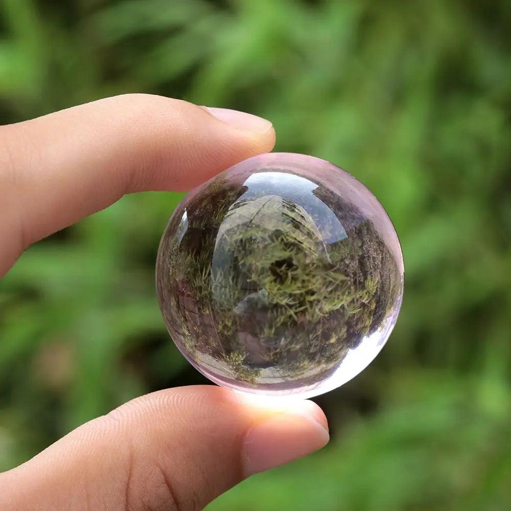 Sphère de Cristal en Verre Naturel - Pierre de Quartz Clair, Rose ou Violet pour Rituels Mystiques